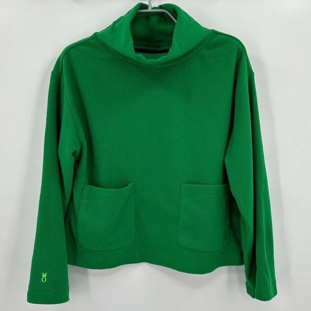 Dudley Stephens Kelly Green Crosby Terry Turtleneck Pullover Sweater sz M *read